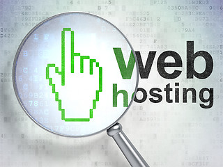 Image showing Mouse Cursor and Web Hosting with optical glass