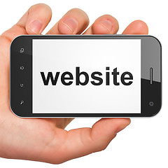 Image showing SEO web development concept: Website on smartphone