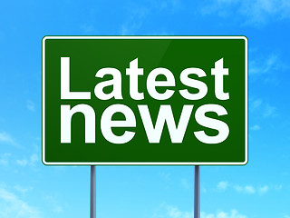 Image showing Latest News on road sign background