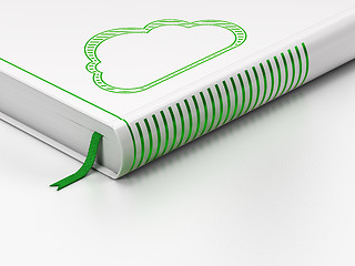 Image showing Computing concept: closed book, Cloud on white background