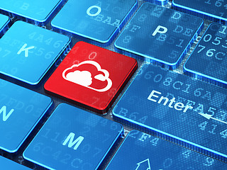 Image showing Computing concept: Cloud on computer keyboard background