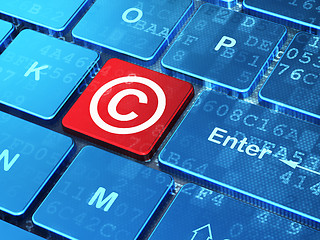 Image showing Law concept: Copyright on computer keyboard background