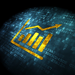 Image showing Finance concept: Growth Graph on digital background