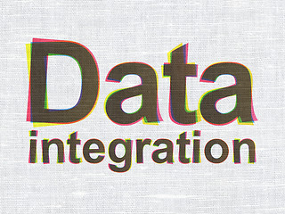 Image showing Data Integration on fabric texture background