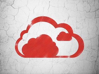 Image showing Cloud networking concept: Cloud on wall background