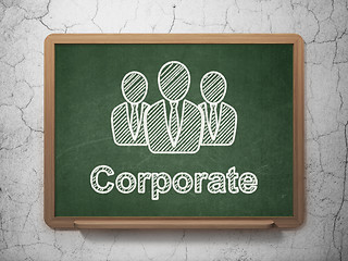 Image showing Finance concept: Business People and Corporate on chalkboard background
