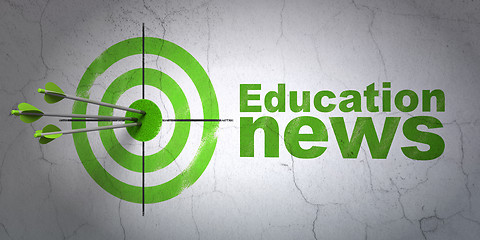 Image showing News concept: target and Education on wall background