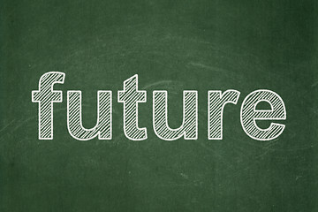 Image showing Time concept: Future on chalkboard background