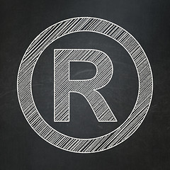 Image showing Law concept: Registered on chalkboard background