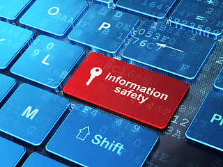 Image showing Privacy concept: Key and Information Safety on computer keyboard background