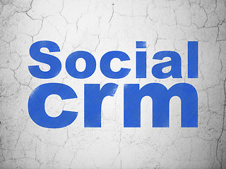 Image showing Finance concept: Social CRM on wall background