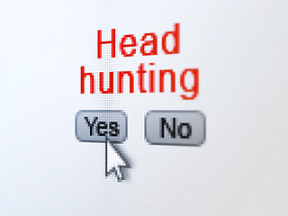 Image showing Finance concept: Head Hunting on digital computer screen