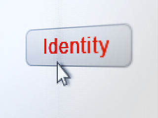 Image showing Privacy concept: Identity on digital button background