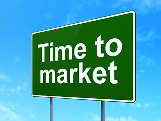 Image showing Time to Market on road sign background