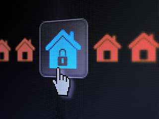 Image showing Protection concept: Home on digital computer screen