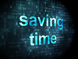 Image showing Timeline concept: Saving Time on digital background