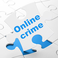 Image showing Security concept: Online Crime on puzzle background