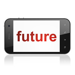 Image showing Timeline concept: Future on smartphone