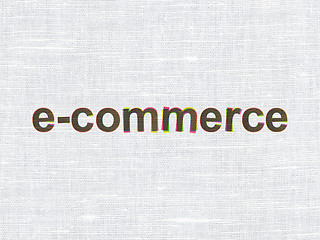 Image showing Finance concept: E-commerce on fabric texture background