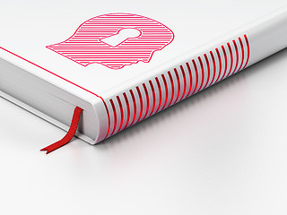 Image showing Safety concept: closed book, Head With Keyhole on white background