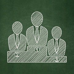 Image showing Advertising concept: Business Team on chalkboard background