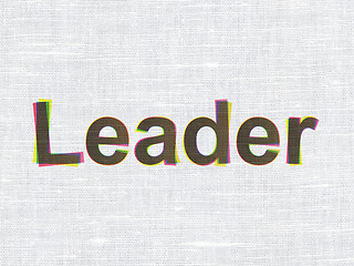 Image showing Business concept: Leader on fabric texture background