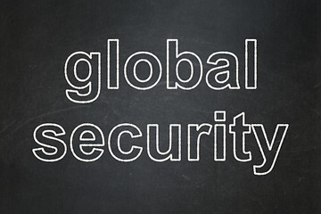 Image showing Global Security on chalkboard background