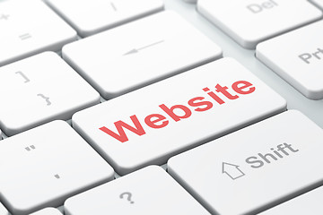 Image showing SEO web design concept: Website on computer keyboard background