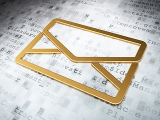 Image showing Business concept: Golden Email on digital background