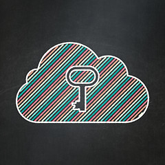 Image showing Cloud With Key on chalkboard background