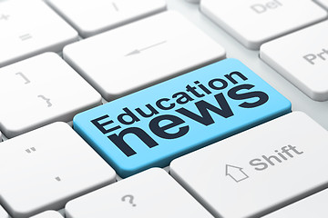 Image showing Education News on computer keyboard background