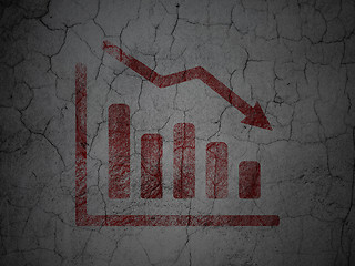 Image showing Marketing concept: Decline Graph on grunge wall background