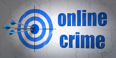 Image showing Privacy concept: target and Online Crime on wall background