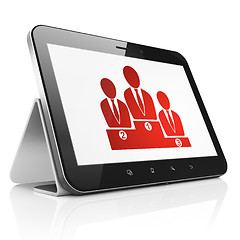 Image showing Marketing concept: Business Team on tablet pc computer