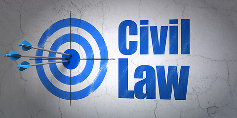 Image showing Target and Civil Law on wall background