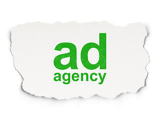 Image showing Advertising concept: Ad Agency on Paper background