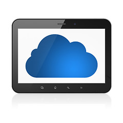 Image showing Networking concept: Cloud on tablet pc computer