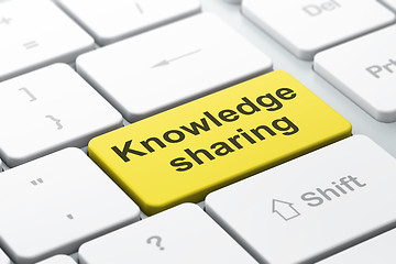 Image showing Education concept: Knowledge Sharing on computer keyboard background