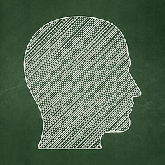 Image showing Education concept: Head on chalkboard background