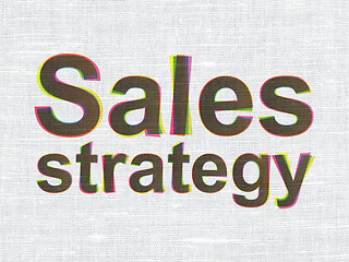 Image showing Marketing concept: Sales Strategy on fabric texture background