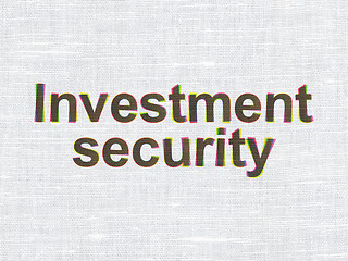 Image showing Protection concept: Investment Security on fabric texture background