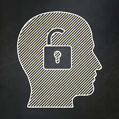 Image showing Business concept: Head With Padlock on chalkboard background