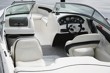 Image showing Cockpit of a speedboat.