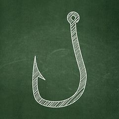 Image showing Privacy concept: Fishing Hook on chalkboard background