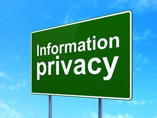 Image showing Security concept: Information Privacy on road sign background