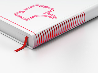 Image showing Social network concept: closed book, Thumb Down on white background
