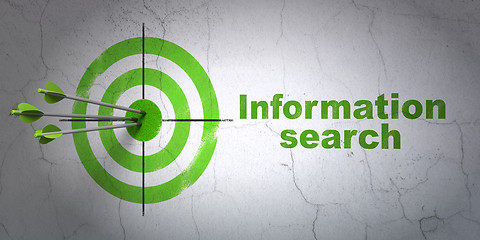 Image showing Target and Information Search on wall background