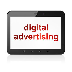 Image showing Digital Advertising on tablet pc computer