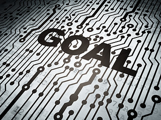Image showing Advertising concept: circuit board with Goal