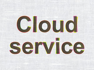 Image showing Technology concept: Cloud Service on fabric texture background